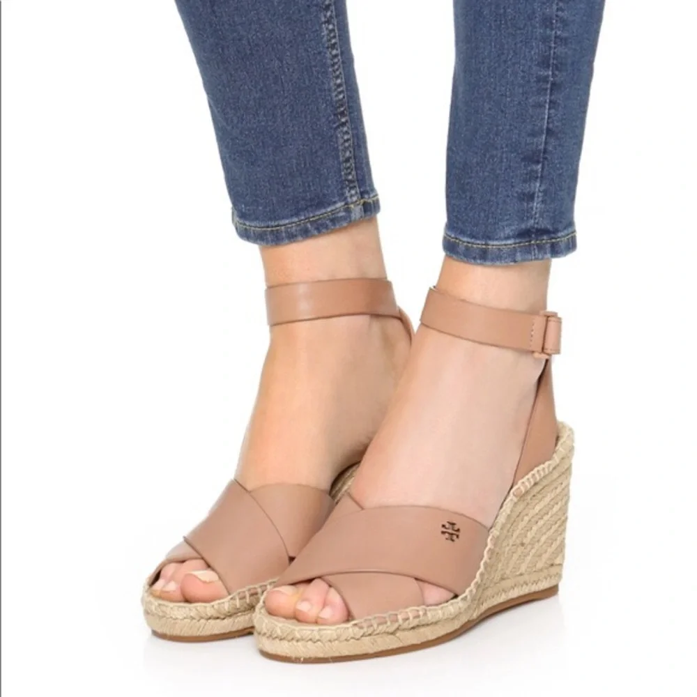 Tory Burch Bima Leather wedge Espadrille Sandal